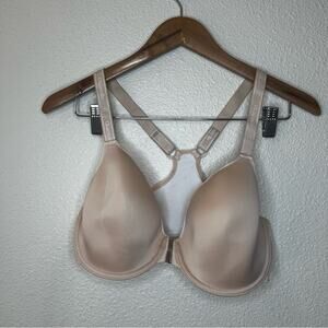 Chantelle 19520 C-Ideal Underwire Front Clasp Racerback T-Shirt Bra - cream 36DD